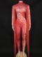 Red Drag Fringe Jumpsuit