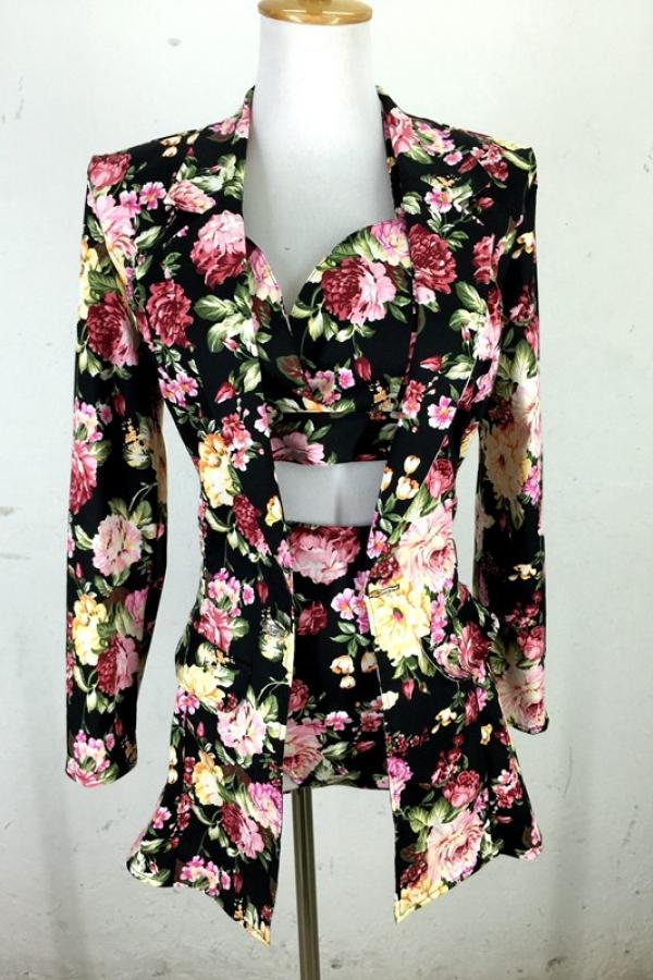 Black Flower Pattern Outfit - Daily New In - Raywigs