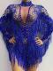 Blue Diamond Drag Fringe Bodysuit