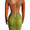 Orange & Green Rhinestone Dress