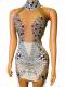 Transparent rhinestone dress