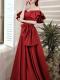 Red Silky Long Dress