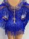 Blue Diamond Drag Fringe Bodysuit