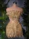 Golden Feather Pattern & Rhinestone Dress