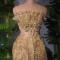 Golden Feather Pattern & Rhinestone Dress