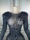 Full Black Rhinestone Dress